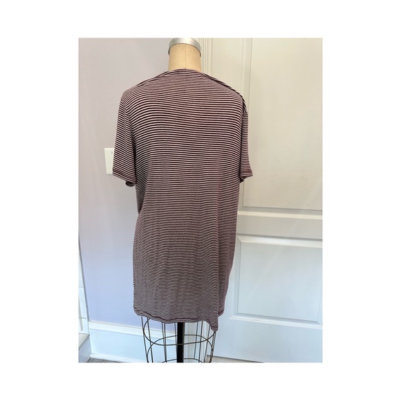 Brandy Melville burgundy and white striped Tshirt dress - Picture 3 of 6